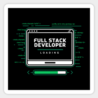 Full Stack Developer Loading Hacker Themed Magnet